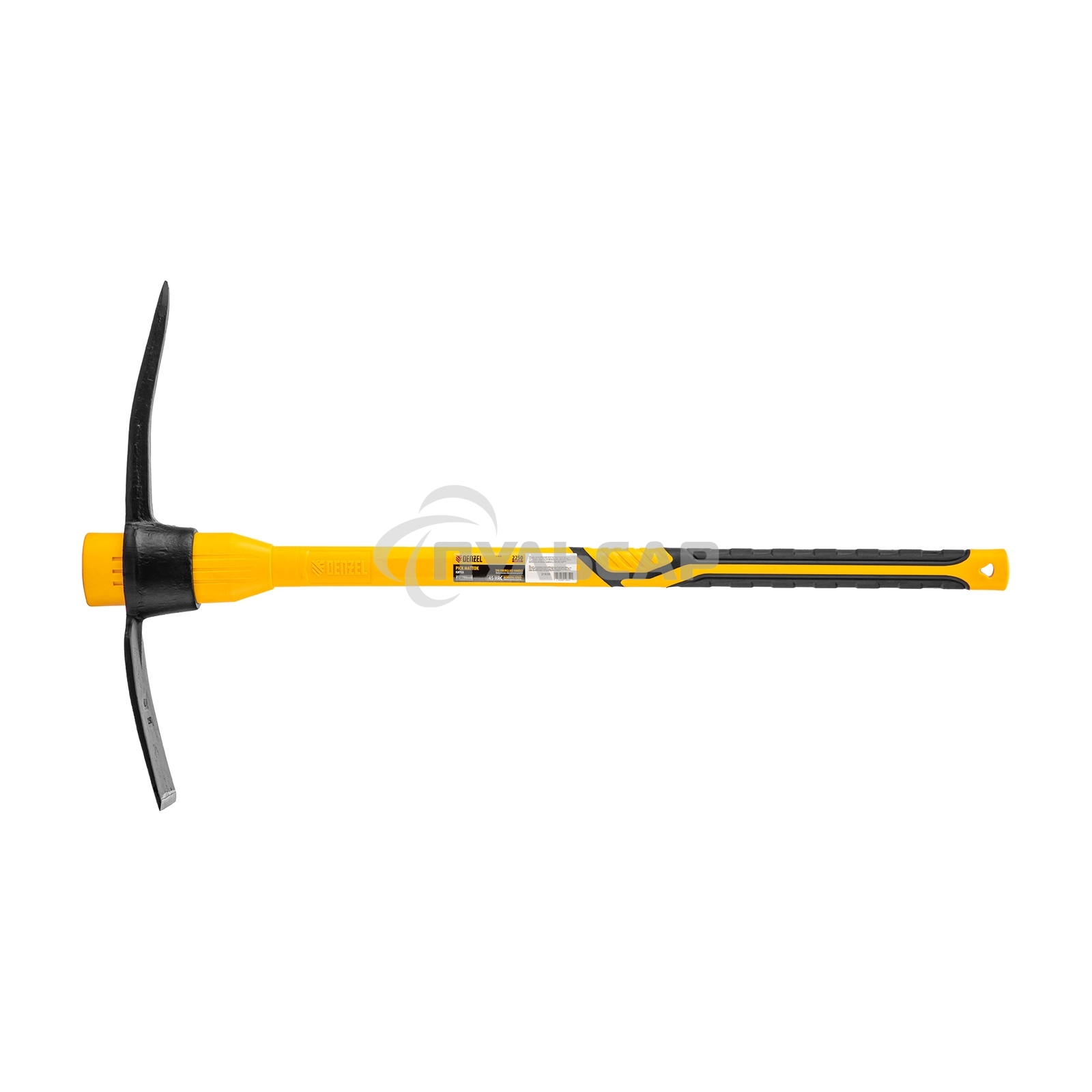 Кирка 2250 г, широкая, фиберглассовая обрезиненная рукоятка 900 мм Denzel