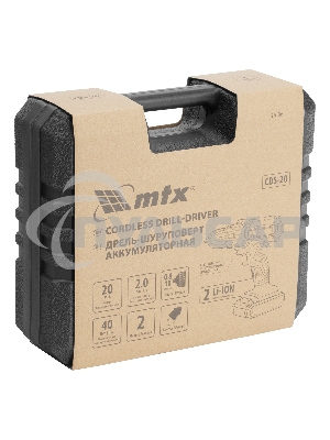 Дрель-шуруповерт аккумуляторная CDS-20, Li-Ion, 20 В MTX