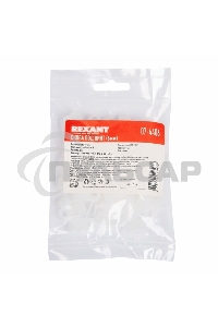 Кабельная скоба под винт Rexant 6 мм, белая, упаковка 50 шт.