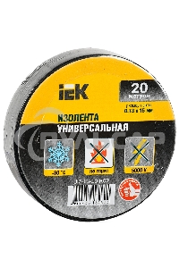 Изолента Iek UIZ-13-10-K02 0,13х15 мм черная 20 метров ИЭК