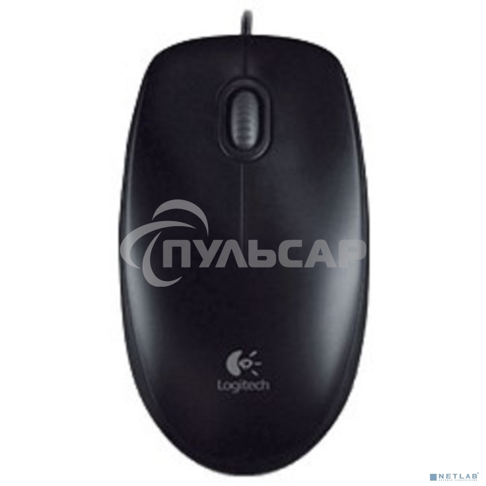 Мышь проводная Logitech B100 черный, 1000 dpi, USB, кнопки - 3