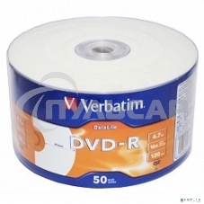 Диск DVD-R Verbatim 4,7 Gb 16x DataLife Inkjet Printable, Shrink, 50 шт (43793)