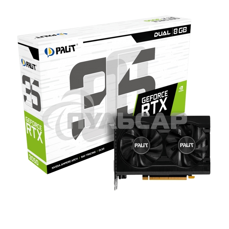 Видеокарта Palit RTX 3050 DUAL 8G V1 (NE63050018P1-1070D V1) RTL