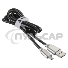 Кабель USB ACD-Allure MicroUSB ~ USB-A Кожа, 1м, черный (ACD-U926-M1B)