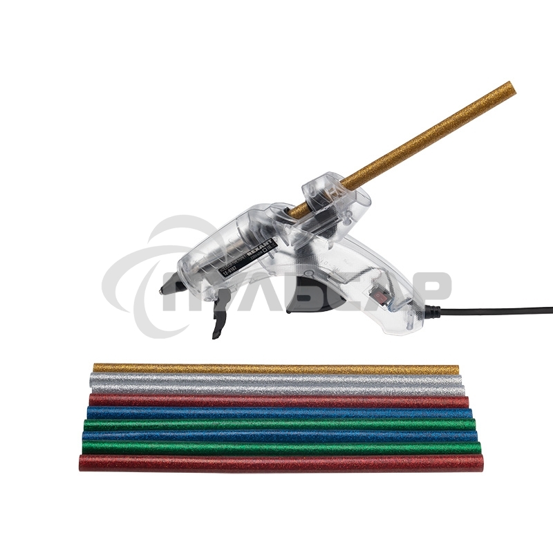 Клеевые стержни Rexant, Ø11 мм, 270 мм, цветные с блестками, 10 шт., хедер