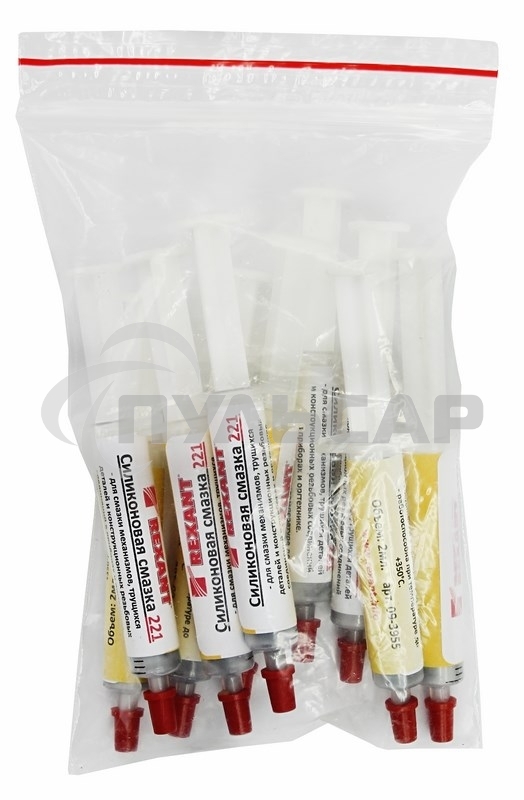 Смазка силиконовая Rexant, модель 221, до +350 ℃, 2 мл, шприц