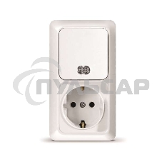 Блок ОП Олимп 1-кл. вык. с подсветкой + роз. с заземл. верт. бел. UNIVersal О0039 Блок ОП Олимп 1-кл. вык. с подсветкой + роз. с заземл. верт. бел. UNIVersal О0039