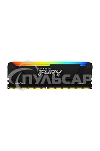 Оперативная память Kingston Fury Beast, DDR4, 32Gb (1x32Gb), 3600MHz, CL18, DIMM, с радиатором, RGB, черный