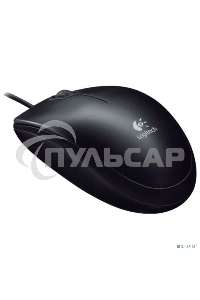 Мышь проводная Logitech B100 черный, 1000 dpi, USB, кнопки - 3