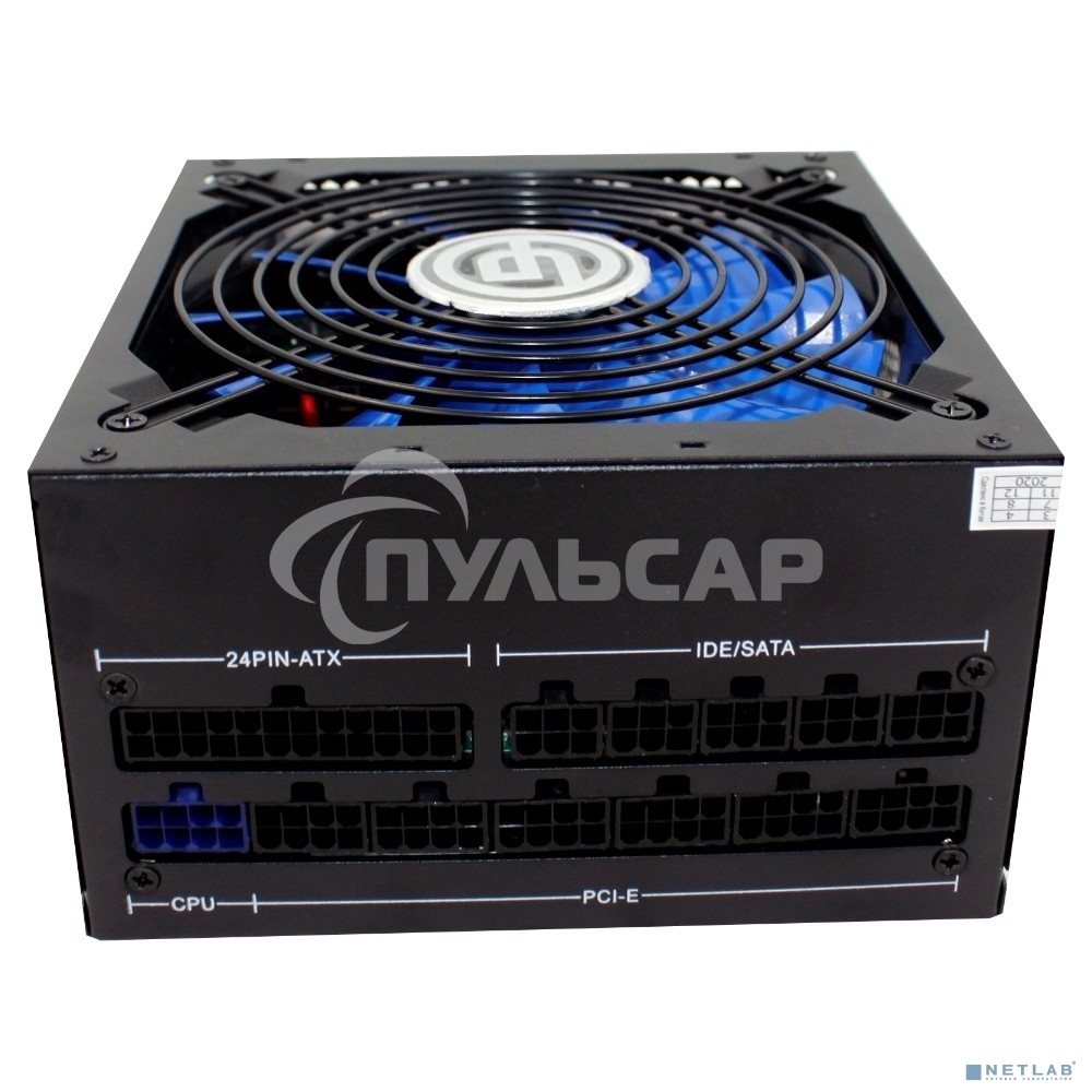 Блок питания Ginzzu MC800, 800Вт, 80 PLUS Bronze, 140мм, модульный, черный