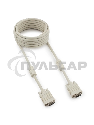 Кабель Gembird/Cablexpert CC-PPVGA-5M, Кабель VGA Premium, 15M/15M,5.0м, серый, тройной экран, феррит.кольца