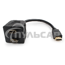 Разветвитель HDMI Cablexpert DSP-2PH4-002, HD19F/2x19F, 1 компьютер => 2 монитора, пасcивный, Full-HD, 3D, 1.4v