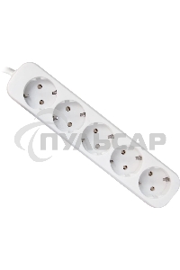 Удлинитель Defender E518 белый 1.8 м, 5 розеток 