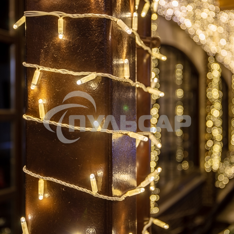 Гирлянда Neon-night Нить 10м, постоянное свечение, белый ПВХ, 230В, теплый белый