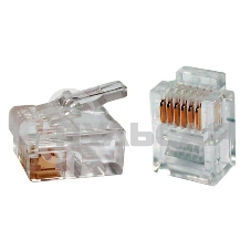 Вилка RJ-11 6p4c (100шт. в комплекте) Вилка RJ-11 6p4c (100шт. в комплекте)
