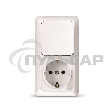 Блок ОП Олимп 1-кл. вык.+ роз. с заземл. верт. бел. UNIVersal О0038 Блок ОП Олимп 1-кл. вык.+ роз. с заземл. верт. бел. UNIVersal О0038