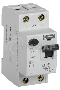 Выключатель дифференциального тока УЗО Iek MDV15-2-032-030 ВД1-63 2Р 32А 30мА GENERICA