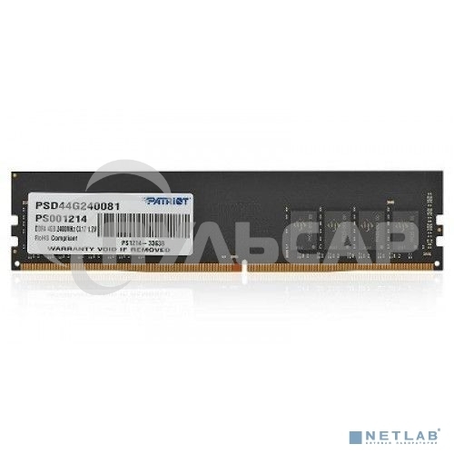 Оперативная память Patriot, DDR4, 4Gb (1x4 Gb), 2400 MHz, CL17, DIMM