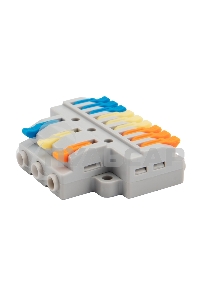 Клемма СМК 3х3 проходная разветвительная 3 полюса, с монтажной площадкой (1 ввод, 3 вывода на полюс), (4 шт/уп) Rexant