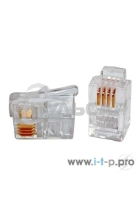 Вилка телефонная MP-4p4c, контакты 3m