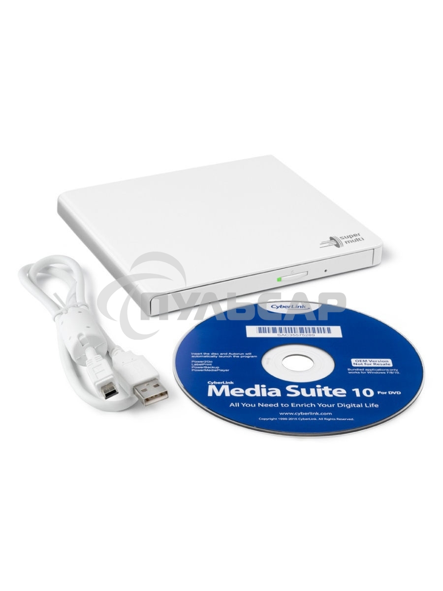 Оптический привод DVD-RW LG GP57EW40 белый USB slim внешний RTL