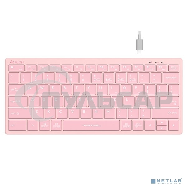 Клавиатура беспроводная A4Tech Fstyler FBX51C розовый USB BT/Radio slim Multimedia