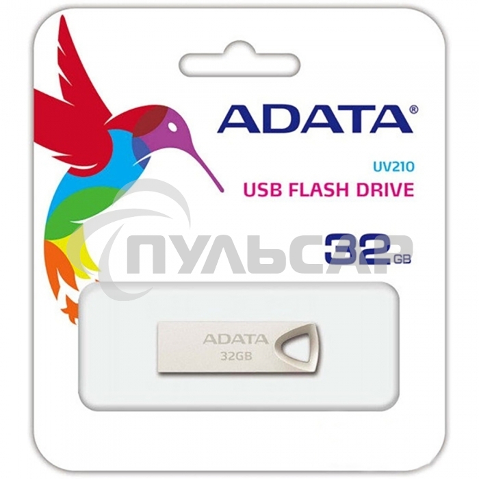 Флешка USB ADATA UV210 (AUV210-32G-RGD), 32 Gb, USB 2.0, R/W 15/5, золотистый