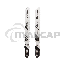 Пилка для электролобзика по металлу KRANZ T118G 76 мм 25 зубьев на дюйм 0,9-1,2 мм (2 шт./уп.) 