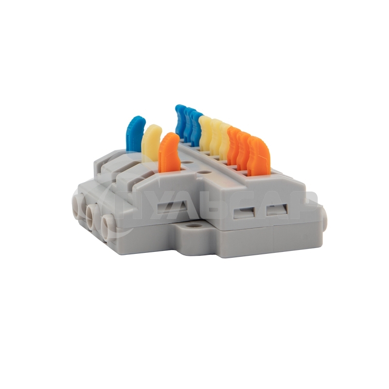 Клемма СМК 3х3 проходная разветвительная 3 полюса, с монтажной площадкой (1 ввод, 3 вывода на полюс), (4 шт/уп) Rexant