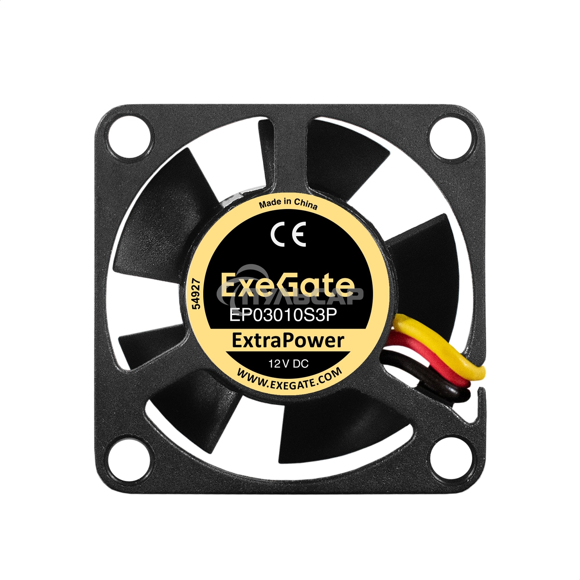 Вентилятор для корпуса ExeGate ExtraPower EP03010S3P черный, 30 мм, 10500 об/мин, 29 дБ, 3 pin