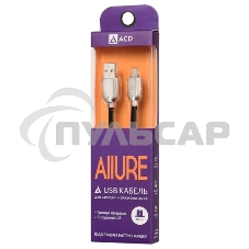 Кабель USB ACD-Allure MicroUSB ~ USB-A Кожа, 1м, черный (ACD-U926-M1B)