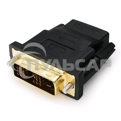 Переходник Cablexpert HDMI-DVI 19F/19M золотые разъемы, пакет, черный (A-HDMI-DVI-2)