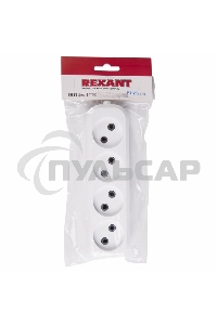 Колодка 4 гнезда без заземления Rexant