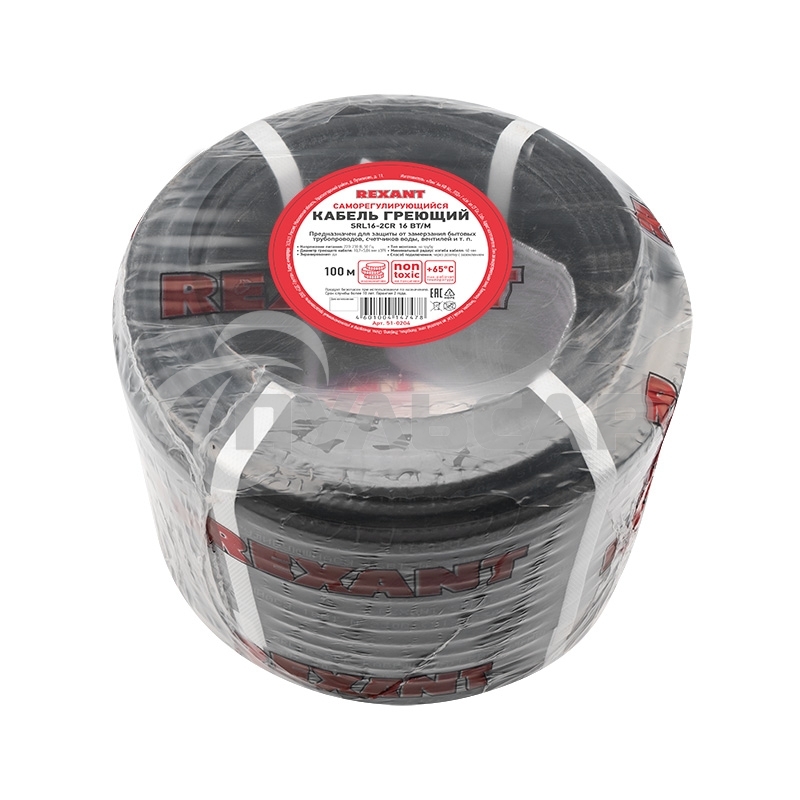 Кабель греющий саморегулирующийся экранированный SRL16-2CR (16 Вт/1 м), 100 м Rexant