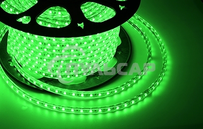 Лента светодиодная Neon-night 220 В, 10х7 мм, IP67, SMD 2835, 60 LED/m, цвет свечения зеленый, бухта 100 м