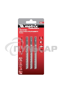 Полотна для электролобзика Matrix по дереву, 3 шт. T101DF, 75 x 4мм, Bimetal