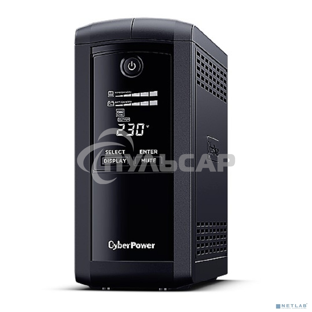 Источник бесперебойного питания UPS CyberPower VP1000ELCD Line-Interactive 1000VA/550W USB/RS-232/RJ11/45 (4 EURO)
