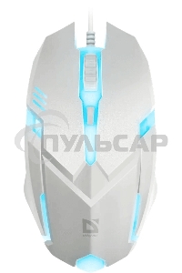 Мышь проводная Defender Cyber MB-560L белый, 1200 dpi, USB, кнопки - 3