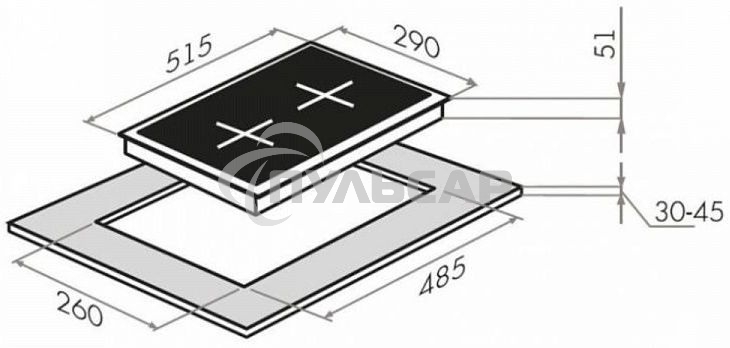 Газовая варочная панель Maunfeld EGHE.32.63CB/G