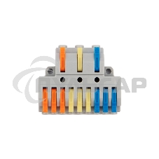 Клемма СМК 3х3 проходная разветвительная 3 полюса, с монтажной площадкой (1 ввод, 3 вывода на полюс), (4 шт/уп) Rexant