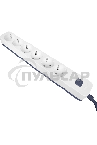 Сетевой фильтр Powercom SP-06W 1,8 м 1.8м (6 розеток) белый/серый (коробка)