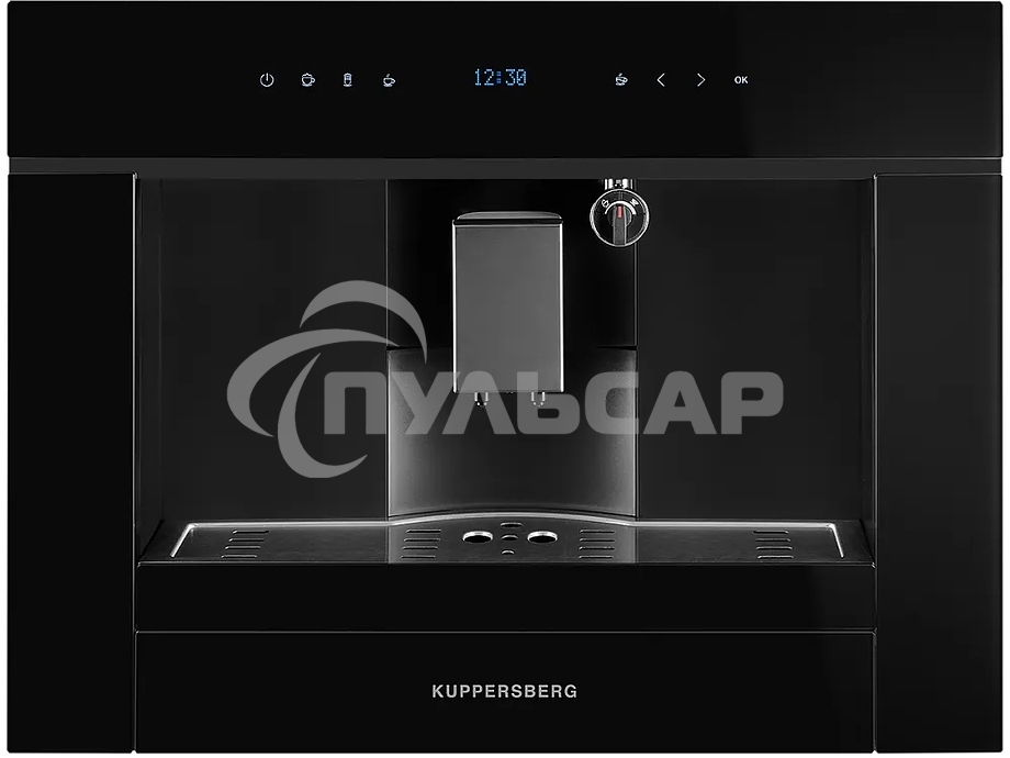 Автоматическая кофемашина Kuppersberg KCM 182 Black коллекция High-Tech,управление сенсорное,максимальное давление 20 бар,емкость для воды 1.8л, есть капучинатор,приготовление кофе автоматическое, материал панели стекло, черный