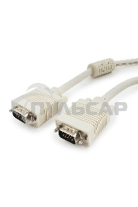 Кабель Gembird/Cablexpert CC-PPVGA-15m,Кабель VGA Premium,15M/15M,15м, тройн. экран,феррит. кольца,пакет