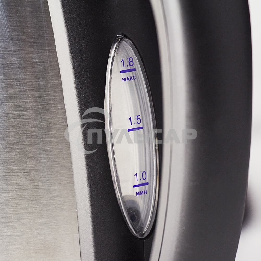 Чайник электрический Galaxy GL 0304, серый, металл, 2000 Вт, 1,8 л, съемный фильтр, шкала уровня воды