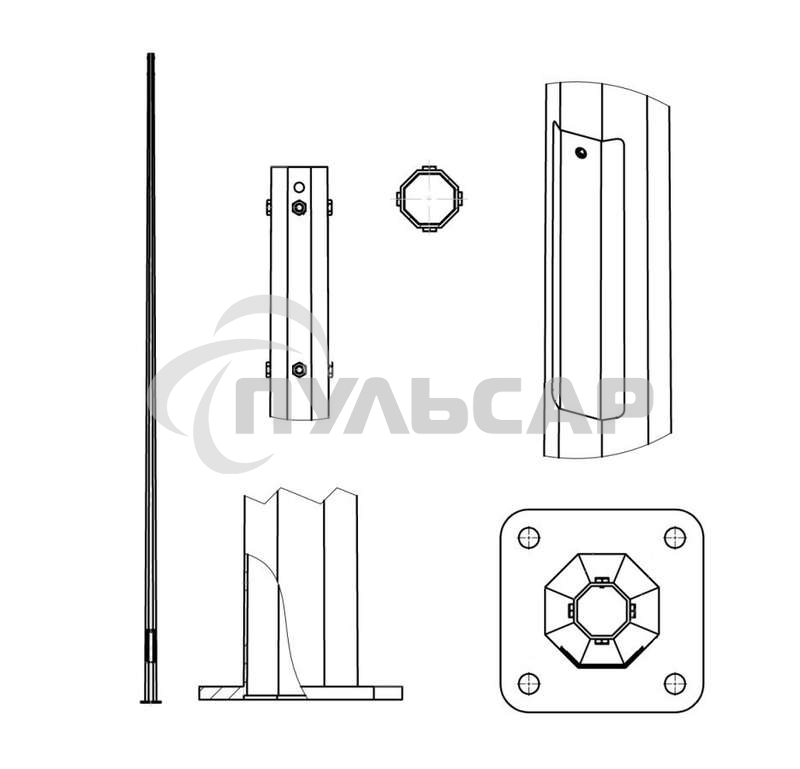 Опора ОГКл-8 верх 75 гор. цинк Пересвет В00004483