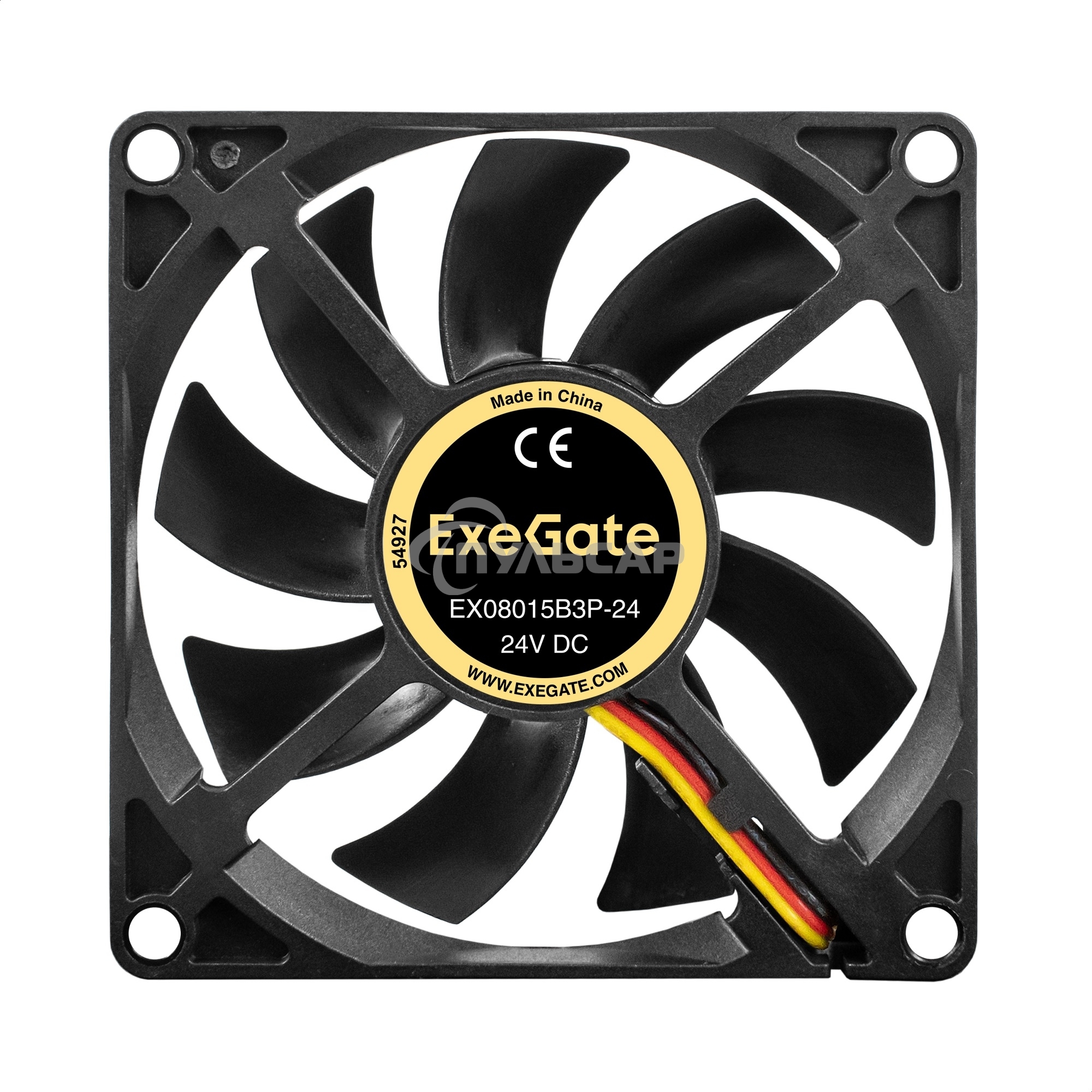 Вентилятор для корпуса ExeGate EX08015B3P-24 черный, 80 мм, 2550 об/мин, 30.5 дБ, 3 pin