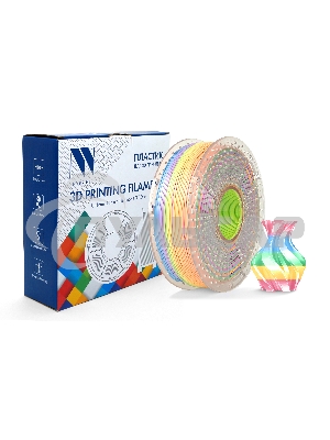 Филамент NVPRINT Silk PLA+ Rainbow 04 для 3D печати диаметр 1.75мм длина 330 метров масса 1 кг