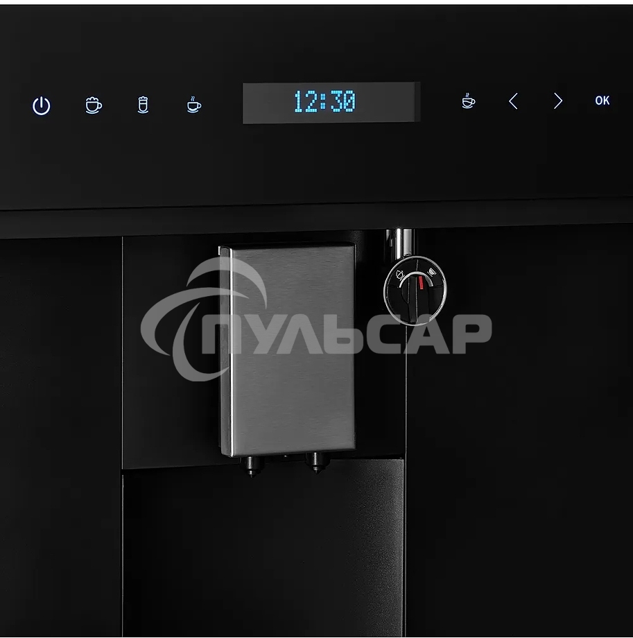 Автоматическая кофемашина Kuppersberg KCM 182 Black коллекция High-Tech,управление сенсорное,максимальное давление 20 бар,емкость для воды 1.8л, есть капучинатор,приготовление кофе автоматическое, материал панели стекло, черный