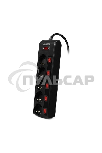 Сетевой фильтр Sven SF-05PL 3,0 м (5 розеток) черный 