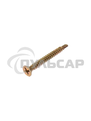 Саморез оконный KRANZ сверло, 3.9х35, желтый цинк, пакет (20шт.)